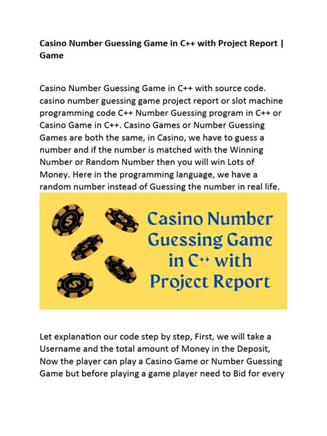 casino number guessing game|How to create a Casino Game in c++ .